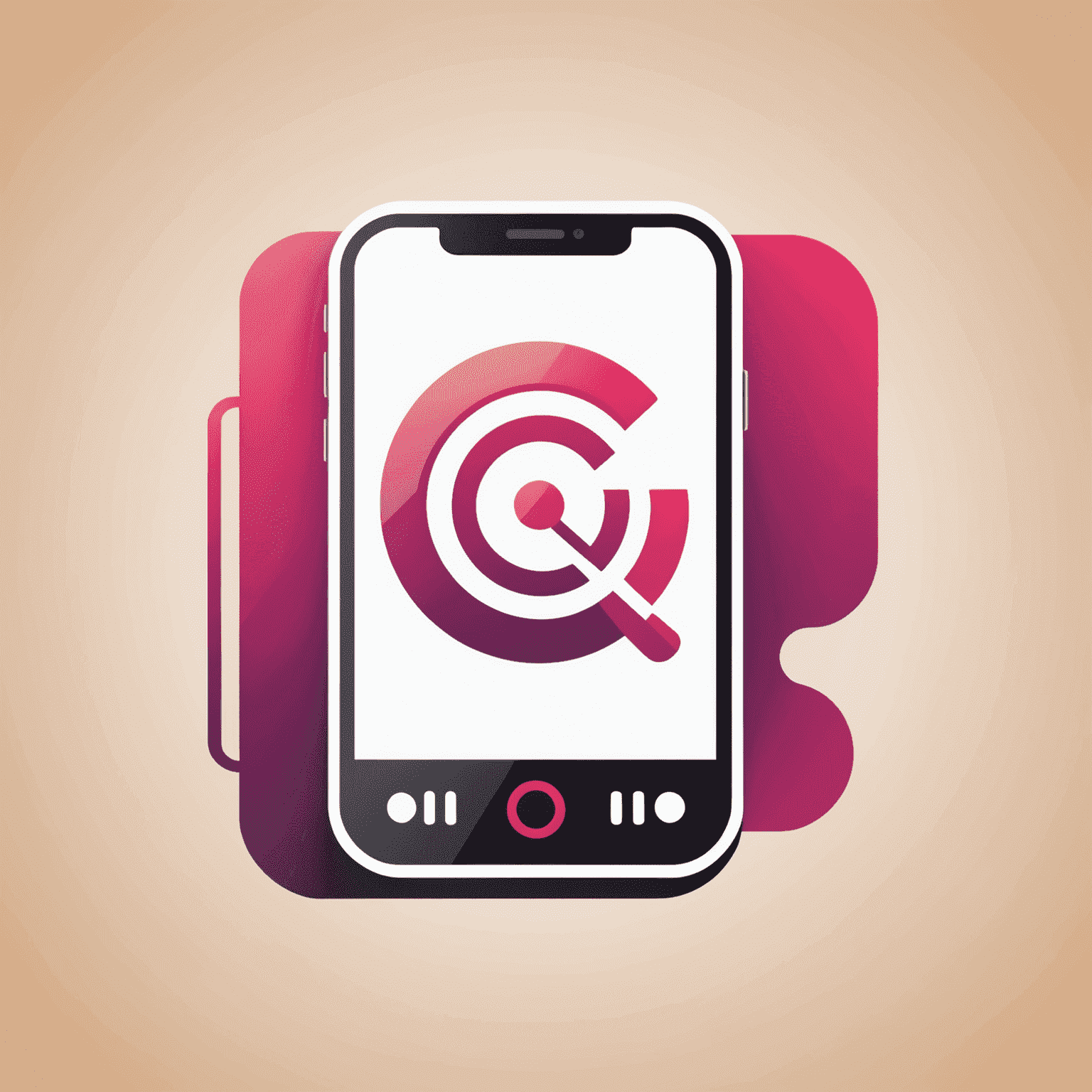 Phonejefur logo featuring a stylized mobile phone icon with red and pink accents