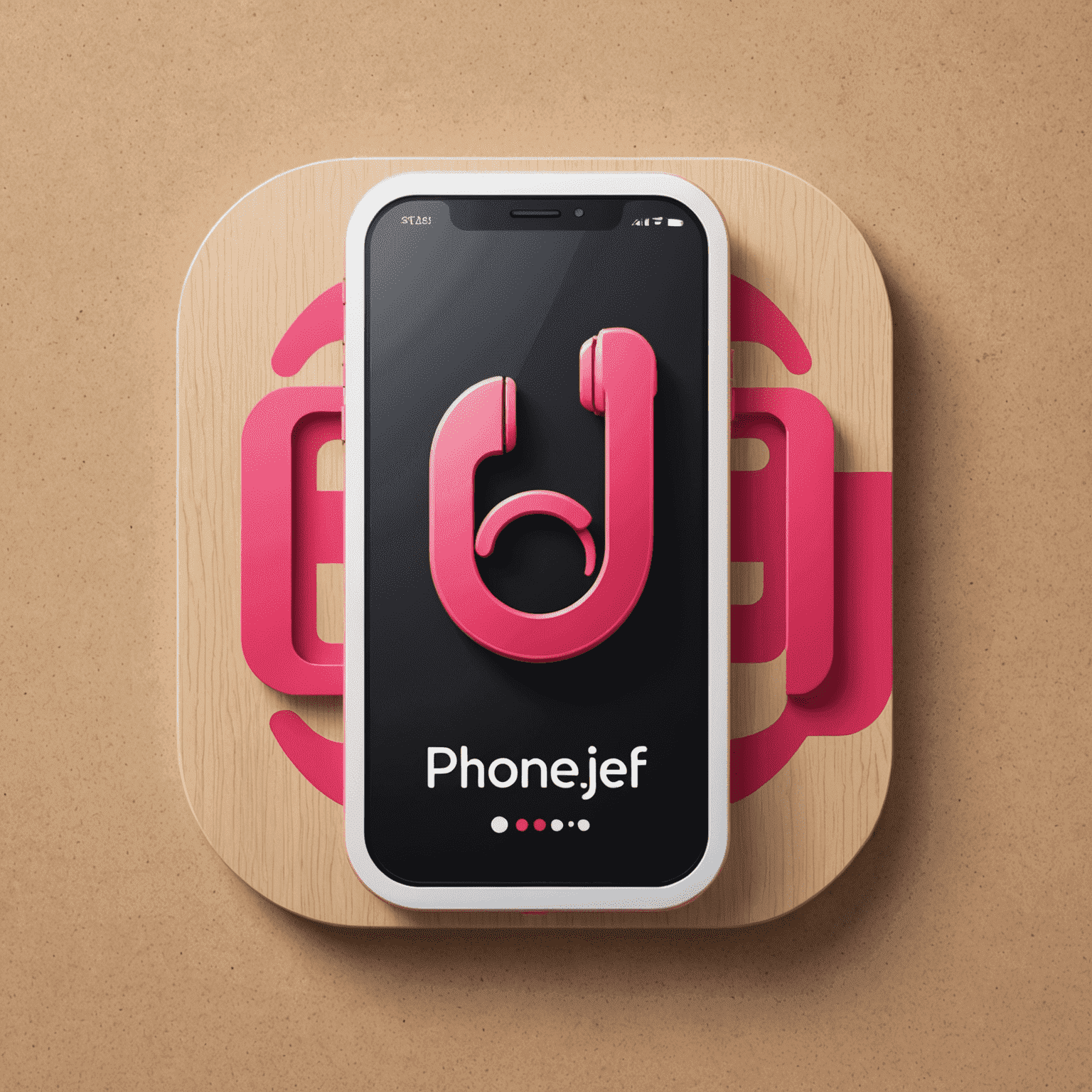 Phonejefur logo featuring a stylized mobile phone icon with red and pink accents