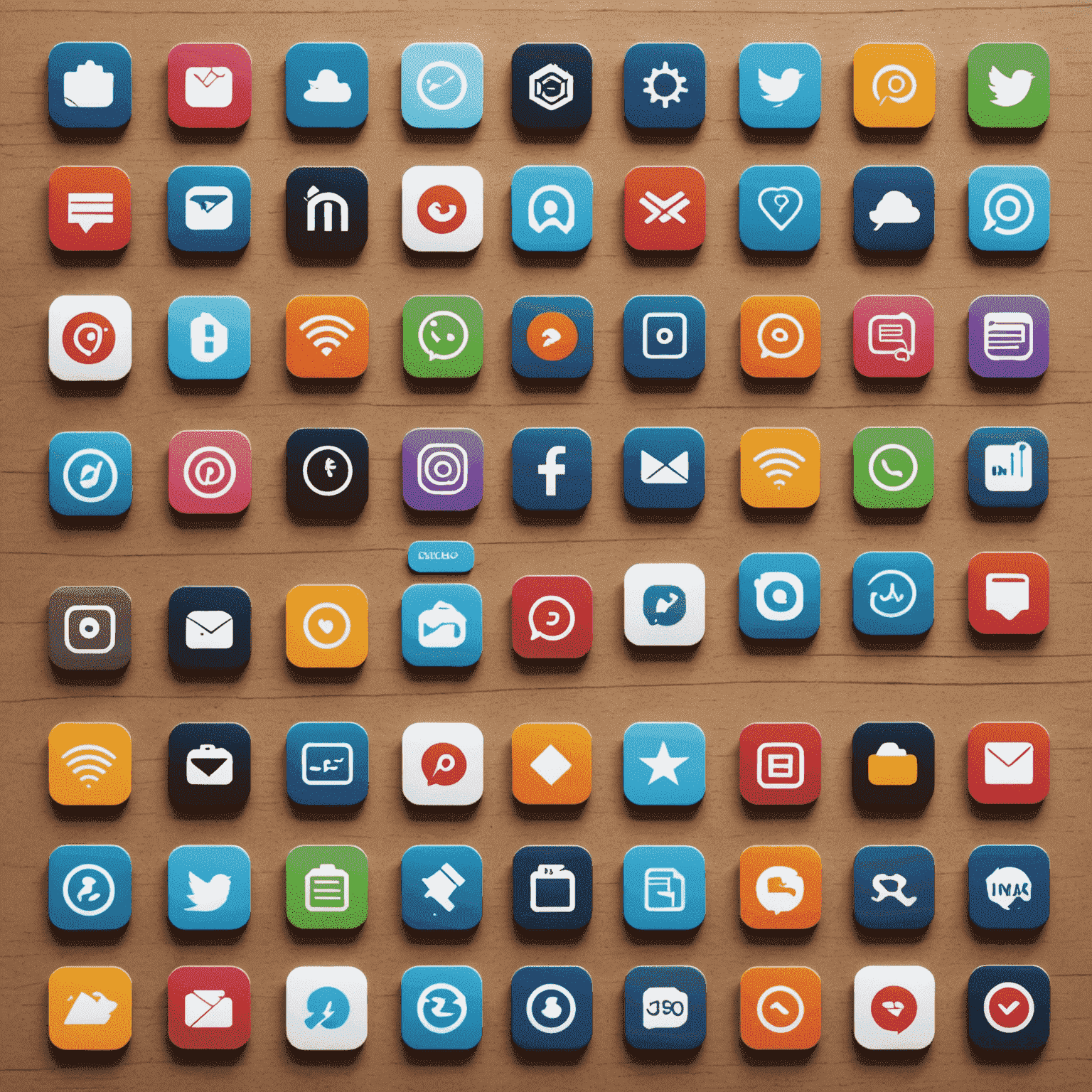 Collage of various app icons representing different categories like productivity, entertainment, and communication